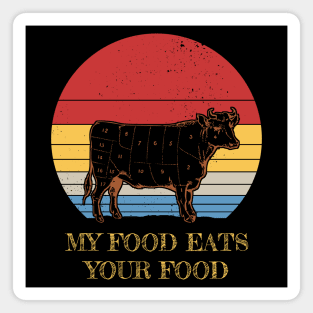 My Food Eats Your Food - Vintage Sunset Magnet
